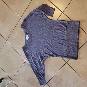 Ann Taylor LOFT Grey Shimmer 3/4 Sleeve Sweater Top Sz XS